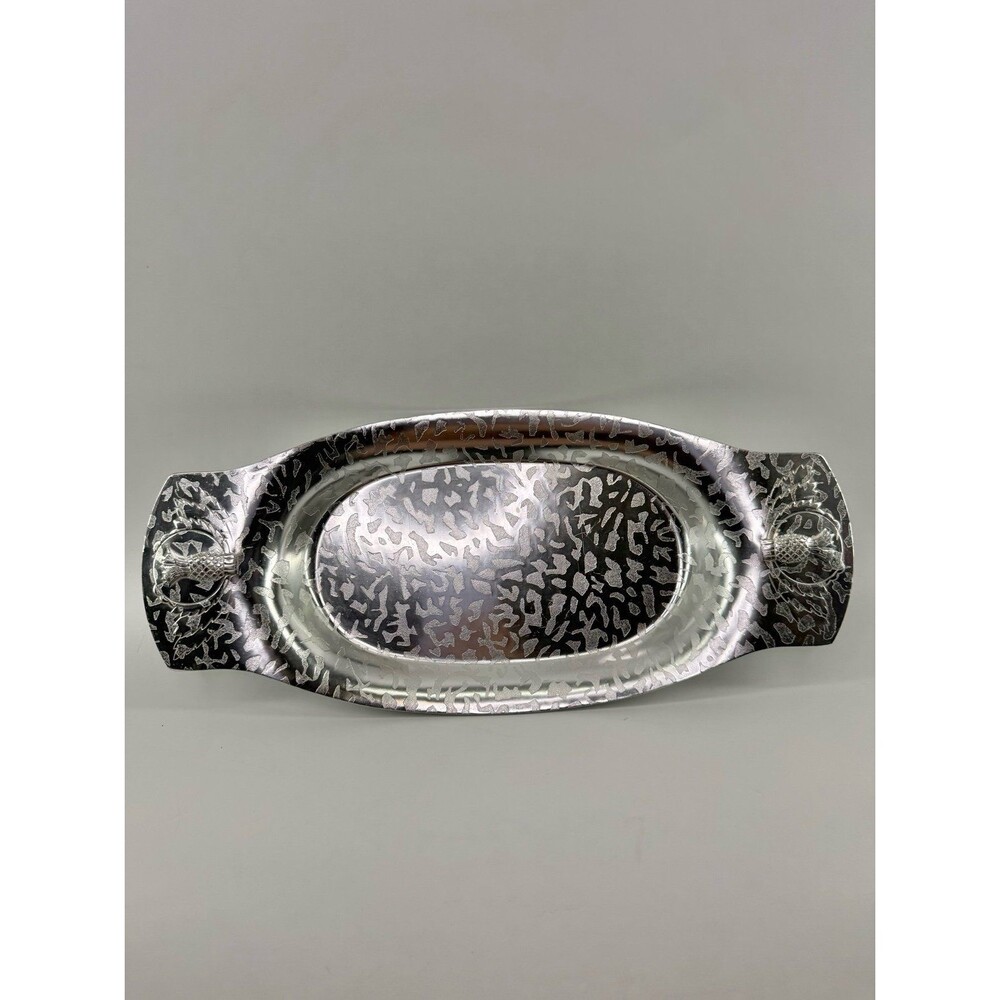 Vintage Kensington Moire Aluminum Garnish Serving Tray Pineapple Design